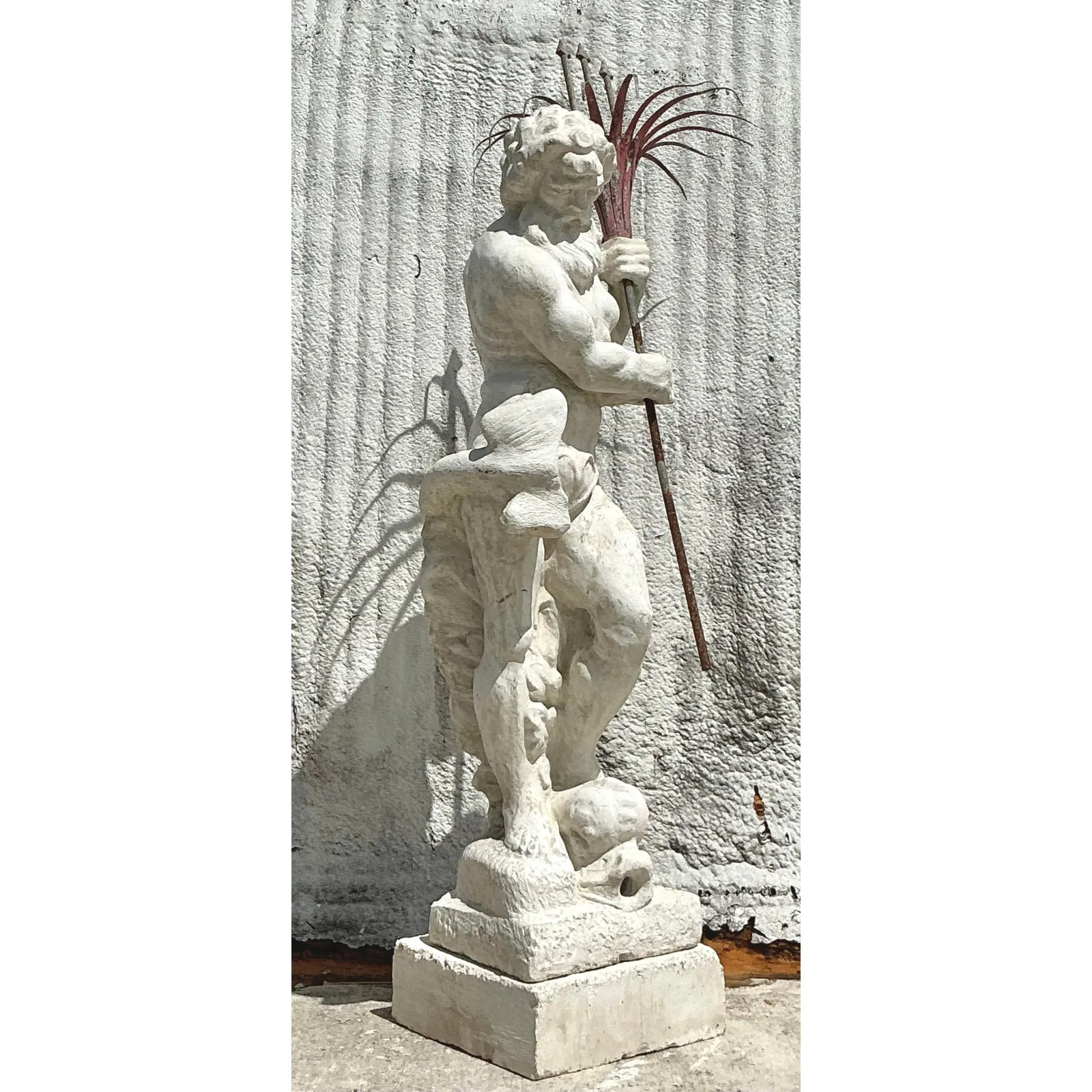 Vintage Regency Monumental Cast Concrete Statue of Neptune — additional photo 3