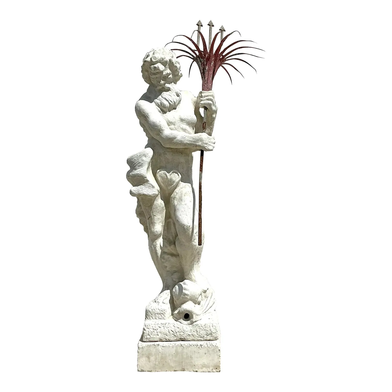 Vintage Regency Monumental Cast Concrete Statue of Neptune — additional photo 5