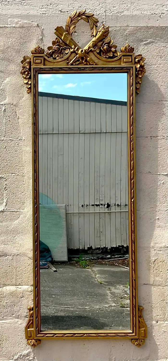 Vintage Regency Monumental Greek Key Gilt Mirror — additional photo 2