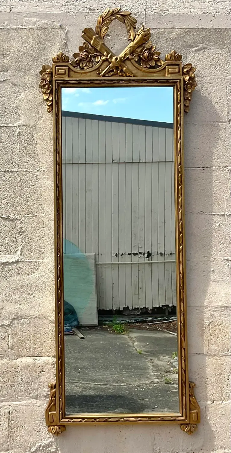 Vintage Regency Monumental Greek Key Gilt Mirror — additional photo 5