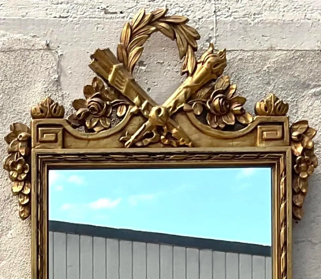 Vintage Regency Monumental Greek Key Gilt Mirror — additional photo 6