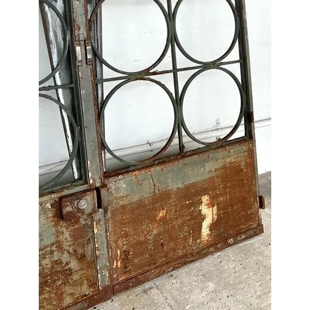 Vintage Regency Monumental Heavily Patinated Iron and Bronze Gates - Set of 2 — additional photo 6