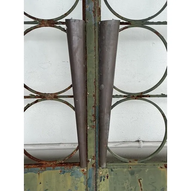 Vintage Regency Monumental Heavily Patinated Iron and Bronze Gates - Set of 2 — additional photo 4