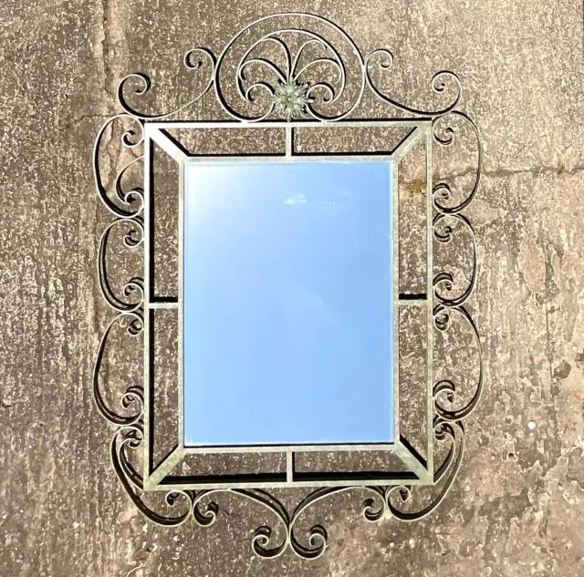 Vintage Regency Monumental Wrought Iron Mirror — additional photo 4