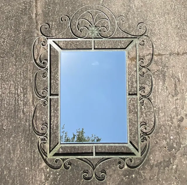 Vintage Regency Monumental Wrought Iron Mirror — additional photo 5