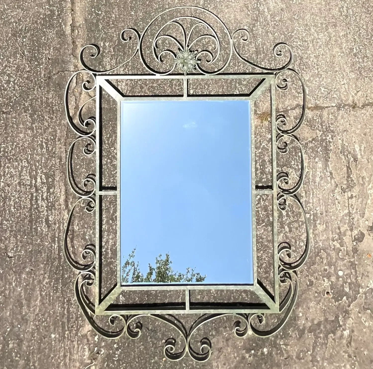 Vintage Regency Monumental Wrought Iron Mirror — additional photo 6