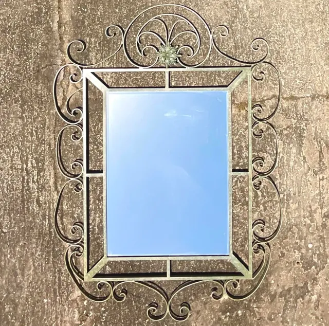 Vintage Regency Monumental Wrought Iron Mirror — additional photo 7