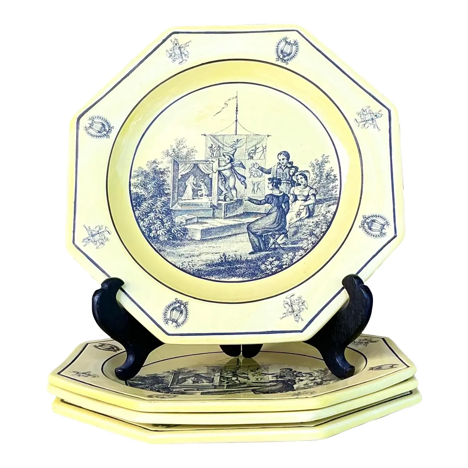 Vintage Regency Mottahedah for Creil Octagon Luncheon Plates - Set of 4 — additional photo 1