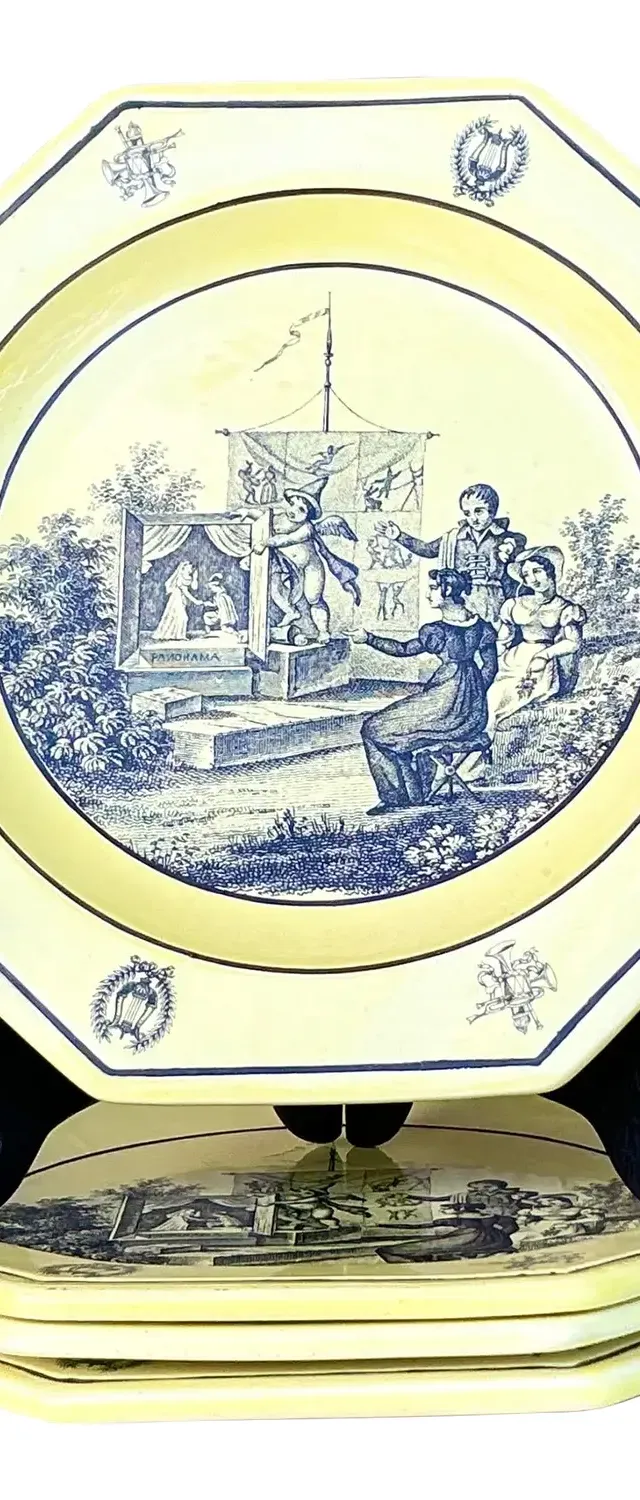 Vintage Regency Mottahedah for Creil Octagon Luncheon Plates - Set of 4