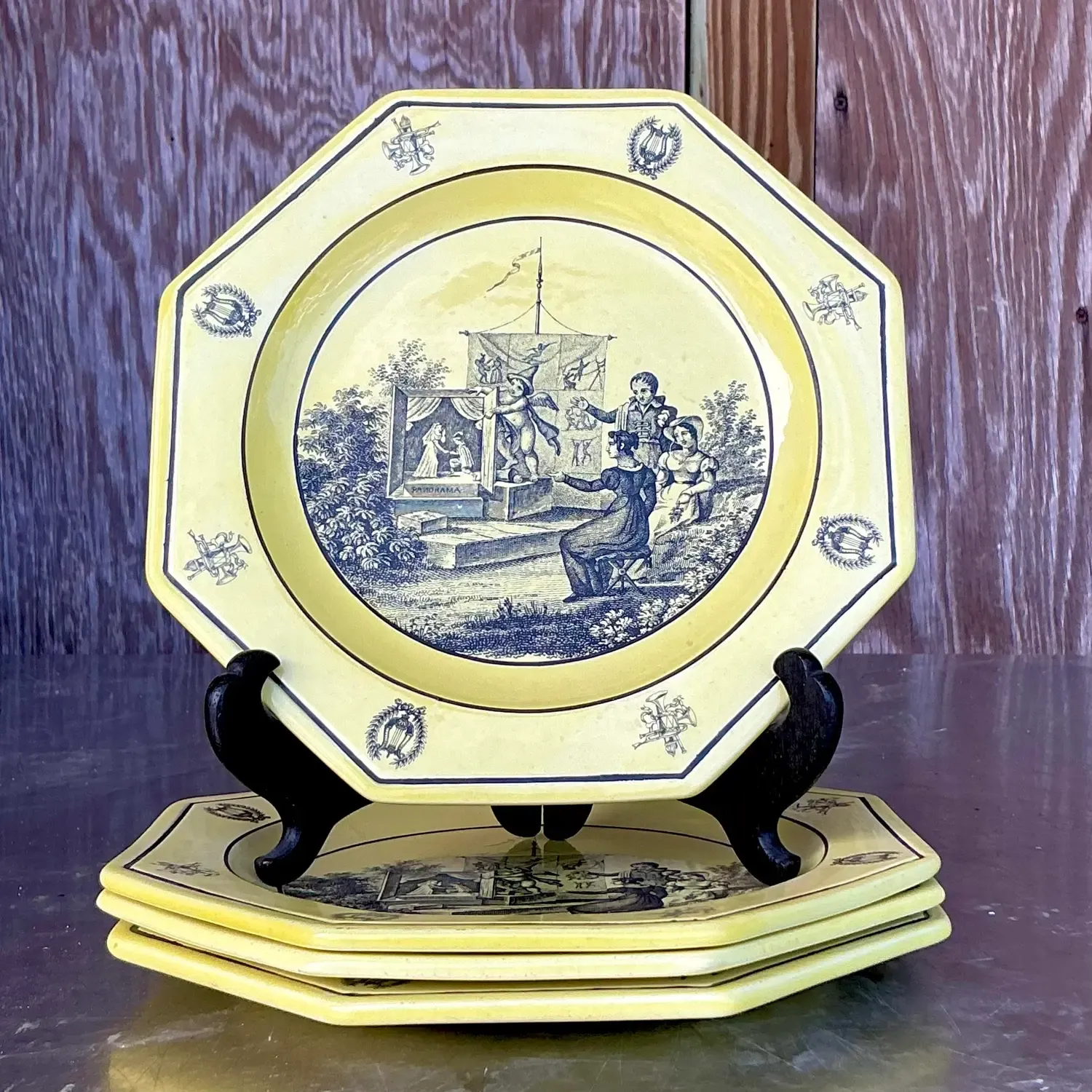 Vintage Regency Mottahedah for Creil Octagon Luncheon Plates - Set of 4 — additional photo 5