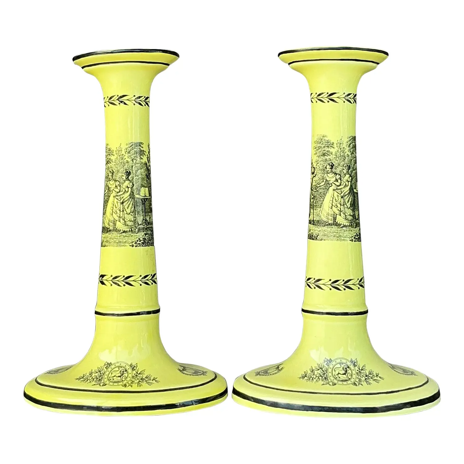 Vintage Regency Mottahedah for Creil Toile Candlesticks - a Pair — additional photo 1