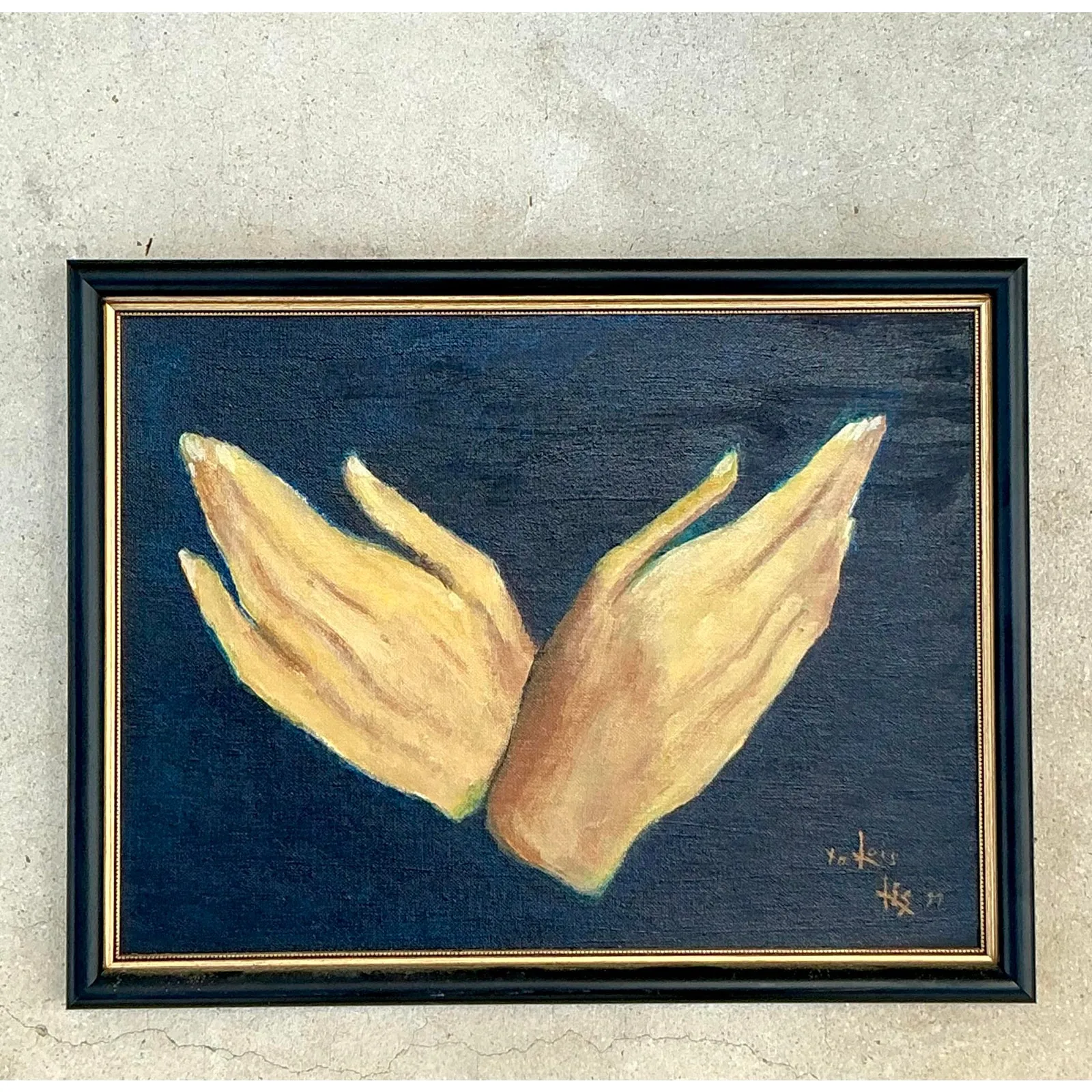 Vintage Regency Original Oil Painting of Hands — additional photo 6