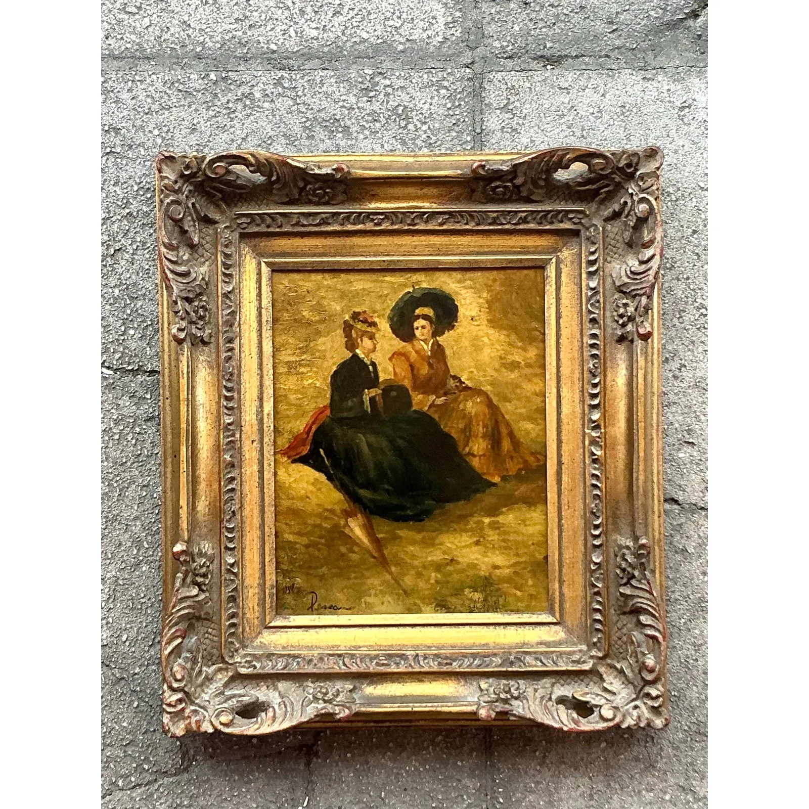 Vintage Regency Original Oil Portrait Oil Paintings of 2 Ladies — additional photo 1