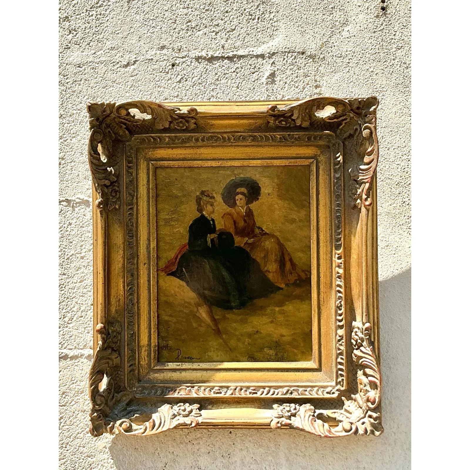 Vintage Regency Original Oil Portrait Oil Paintings of 2 Ladies — additional photo 2