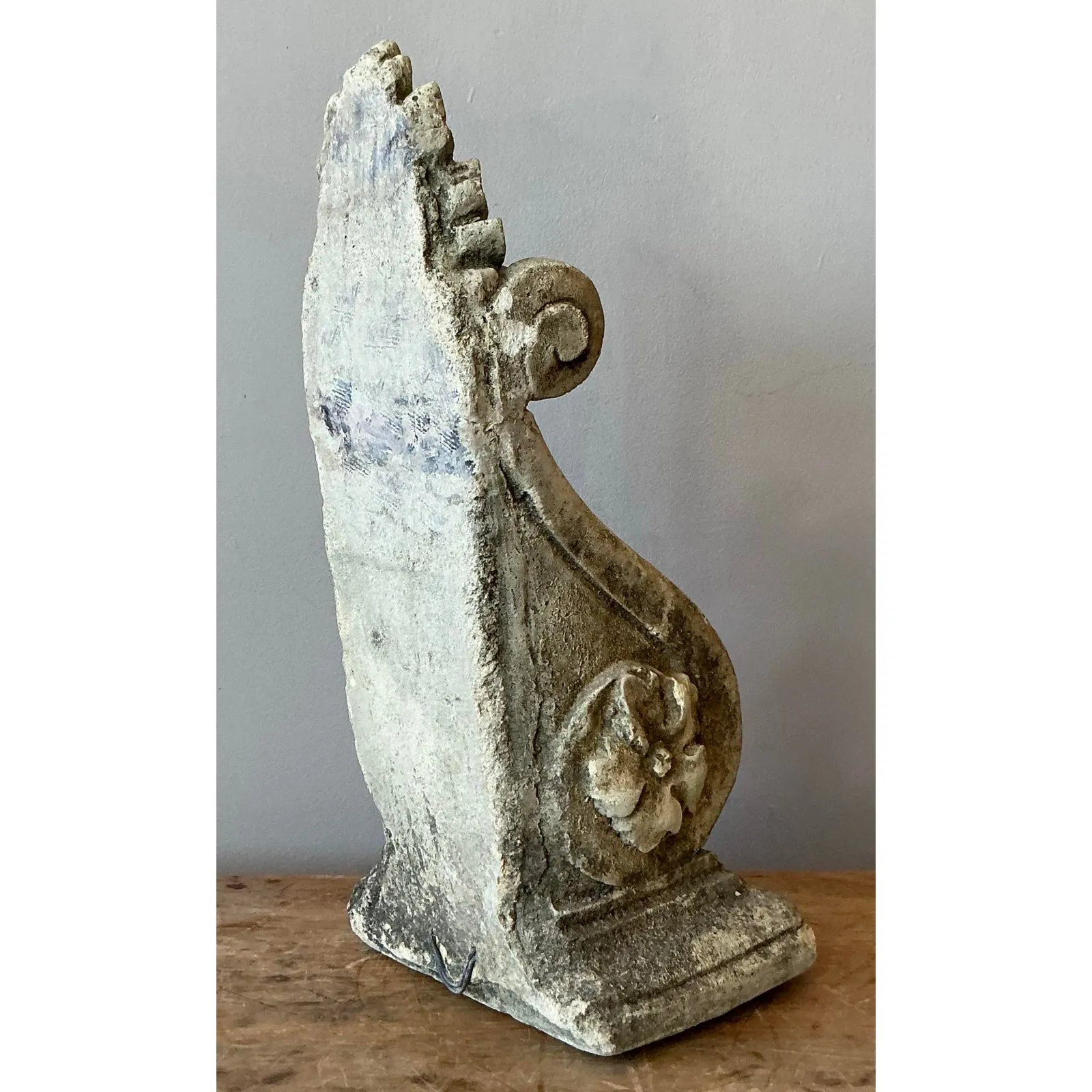 Vintage Regency Patinated Cast Concrete Architectural Bracket — additional photo 4