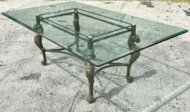 Vintage Regency Patinated Cast Steel Tiger Dining Table — additional photo 2