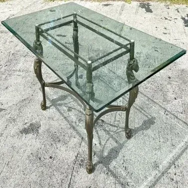 Vintage Regency Patinated Cast Steel Tiger Dining Table — additional photo 8