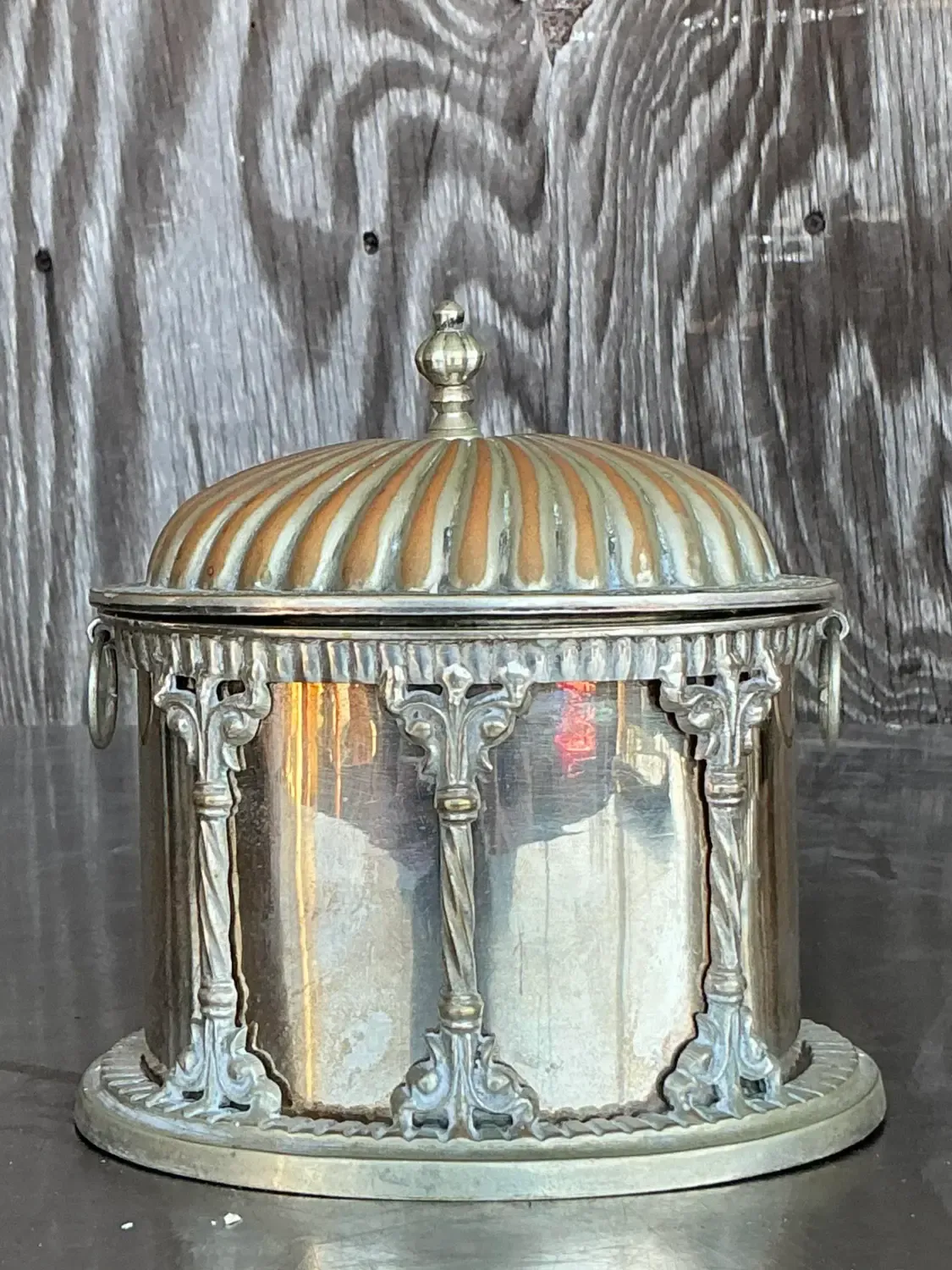 Vintage Regency Plated Biscuit Box — additional photo 2