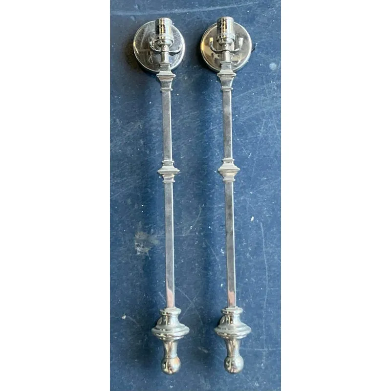 Vintage Regency Polished Chrome Wall Sconce - A Pair