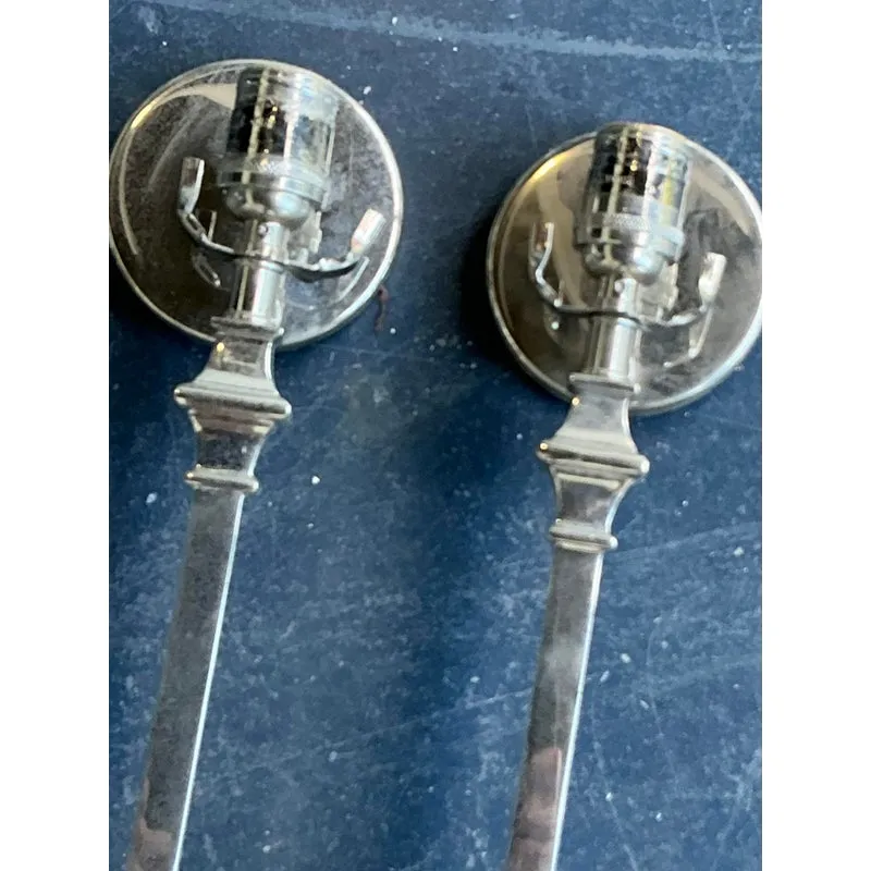 Vintage Regency Polished Chrome Wall Sconce - A Pair — additional photo 2