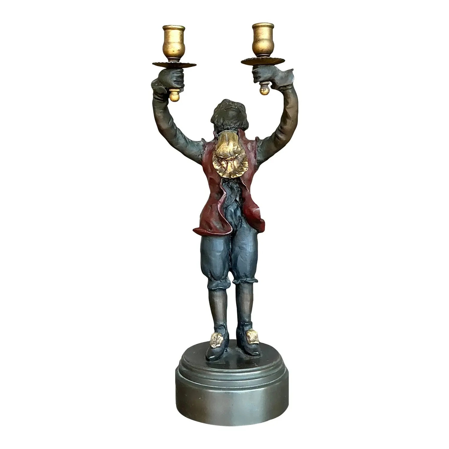 Vintage Regency Polychrome Monkey Candlestick — additional photo 1