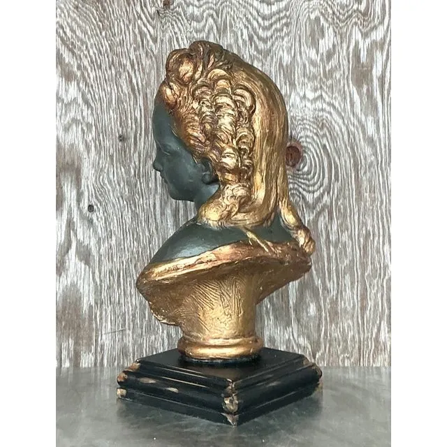 Vintage Regency Polychromed Plaster Bust of Woman — additional photo 5