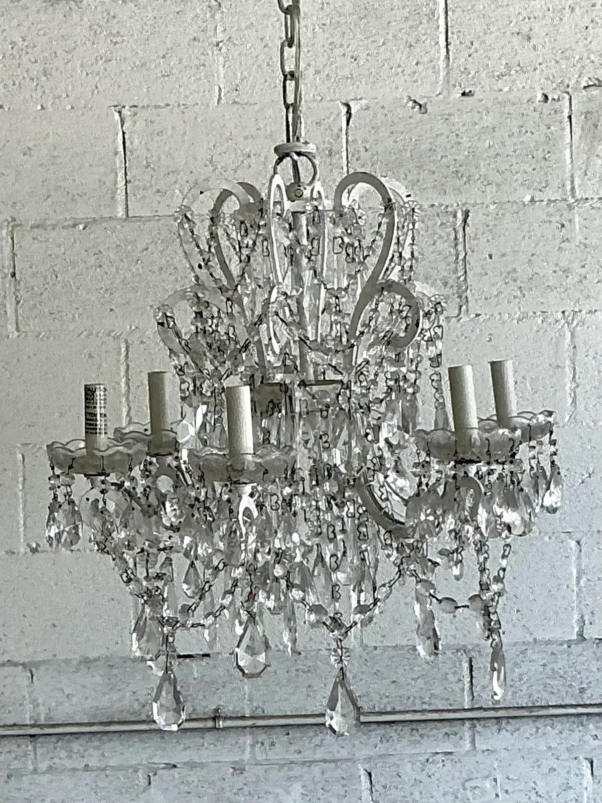 Vintage Regency Restoration Hardware Crystal Drop Chandelier — additional photo 2