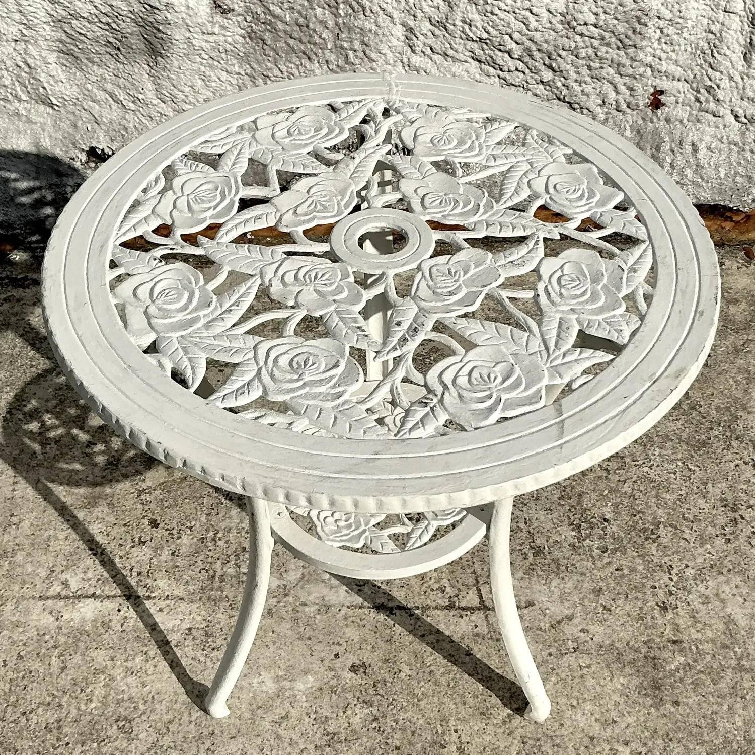 Vintage Regency Rose Garden Wrought Iron Table and Two Chairs - Set of 3 — additional photo 8
