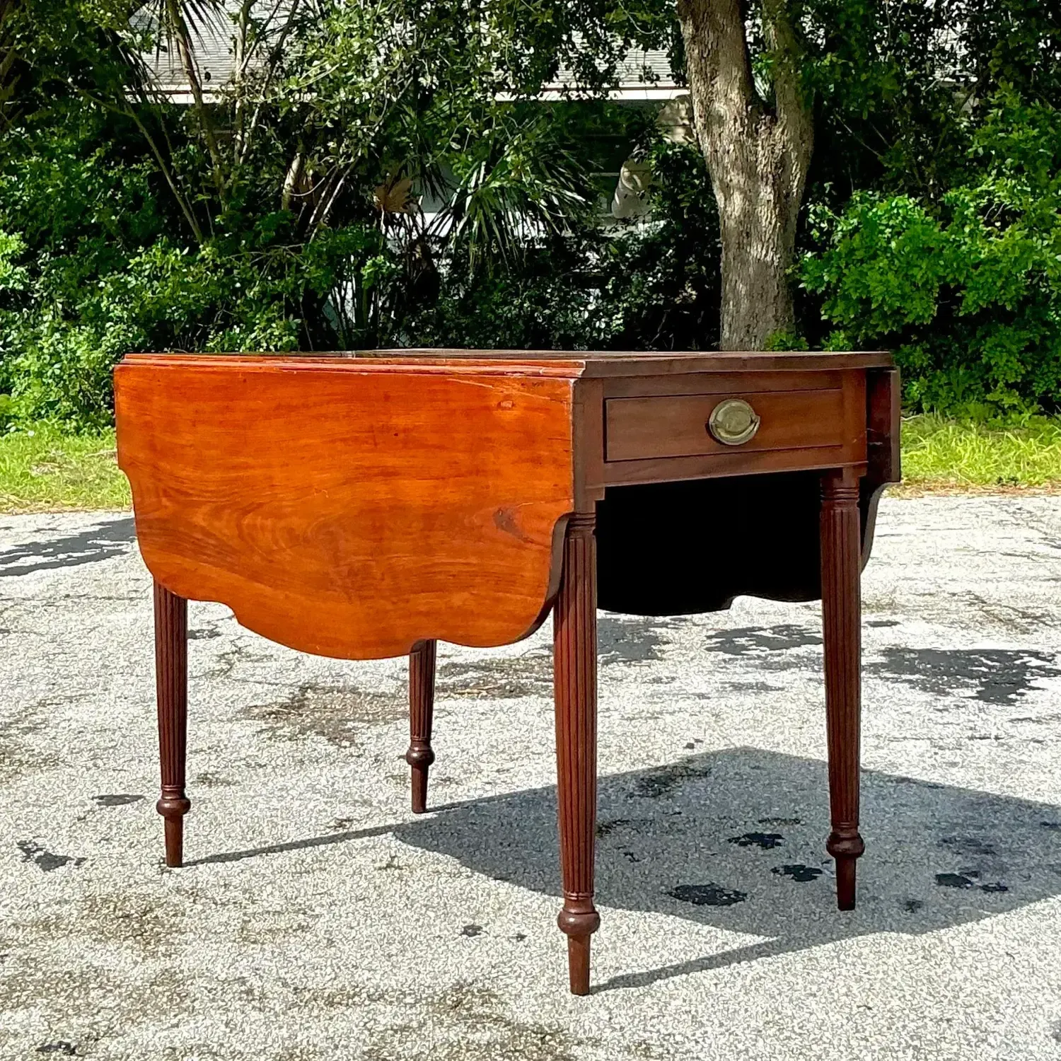 Vintage Regency Scalloped Dropped Leaf Table — additional photo 4