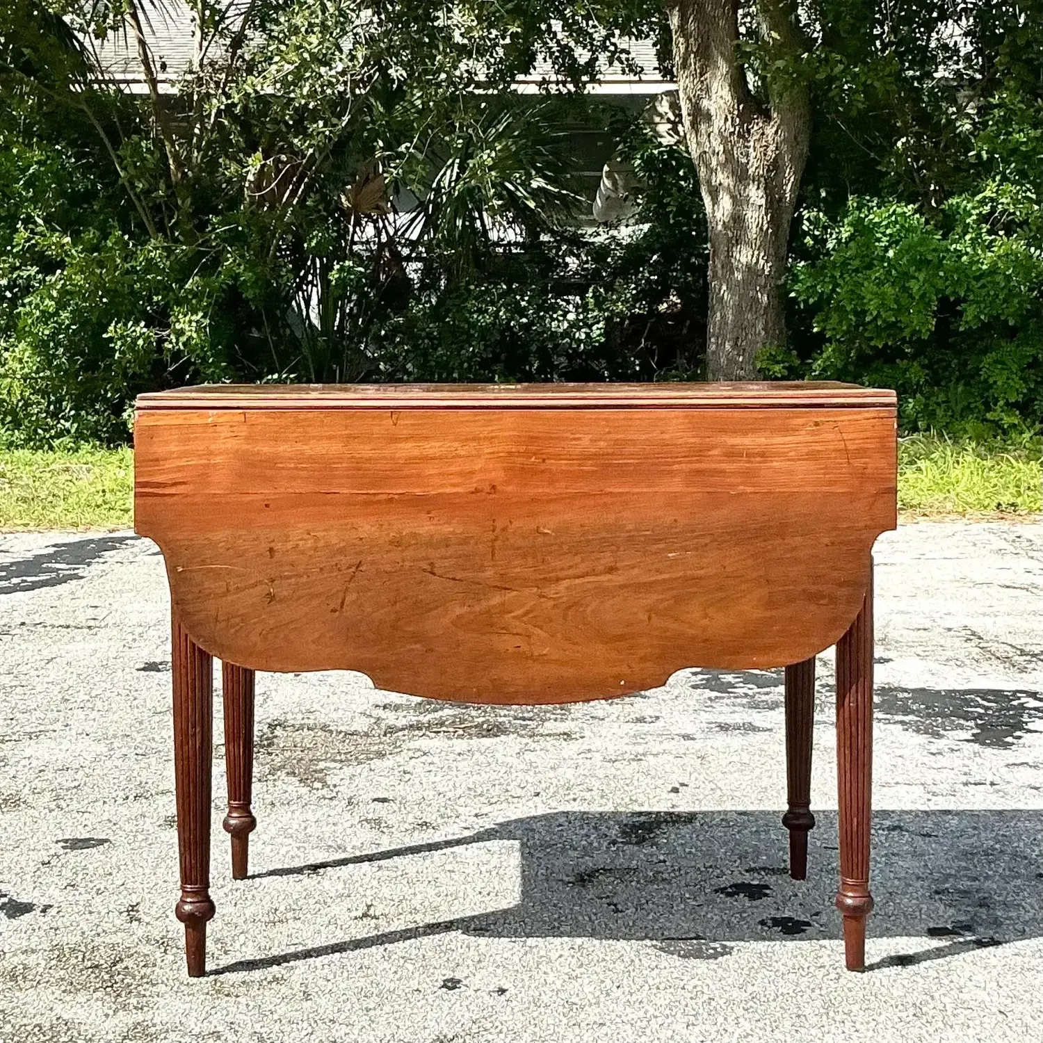 Vintage Regency Scalloped Dropped Leaf Table — additional photo 5
