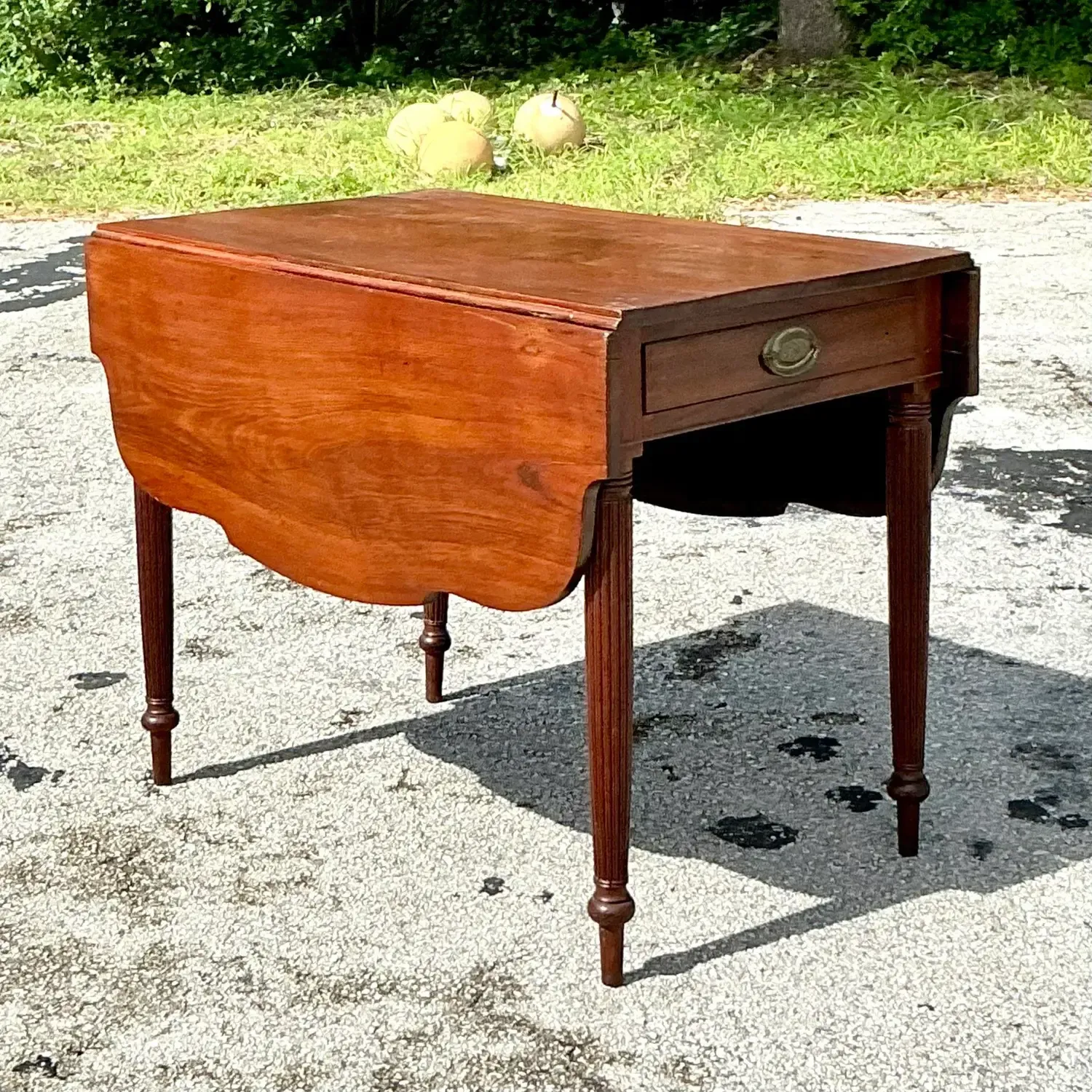 Vintage Regency Scalloped Dropped Leaf Table — additional photo 6