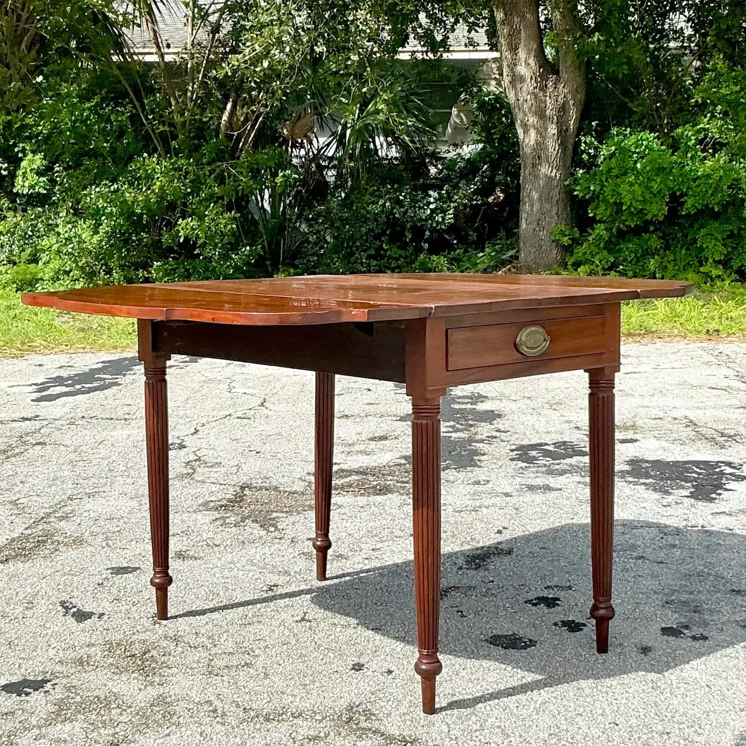 Vintage Regency Scalloped Dropped Leaf Table — additional photo 7