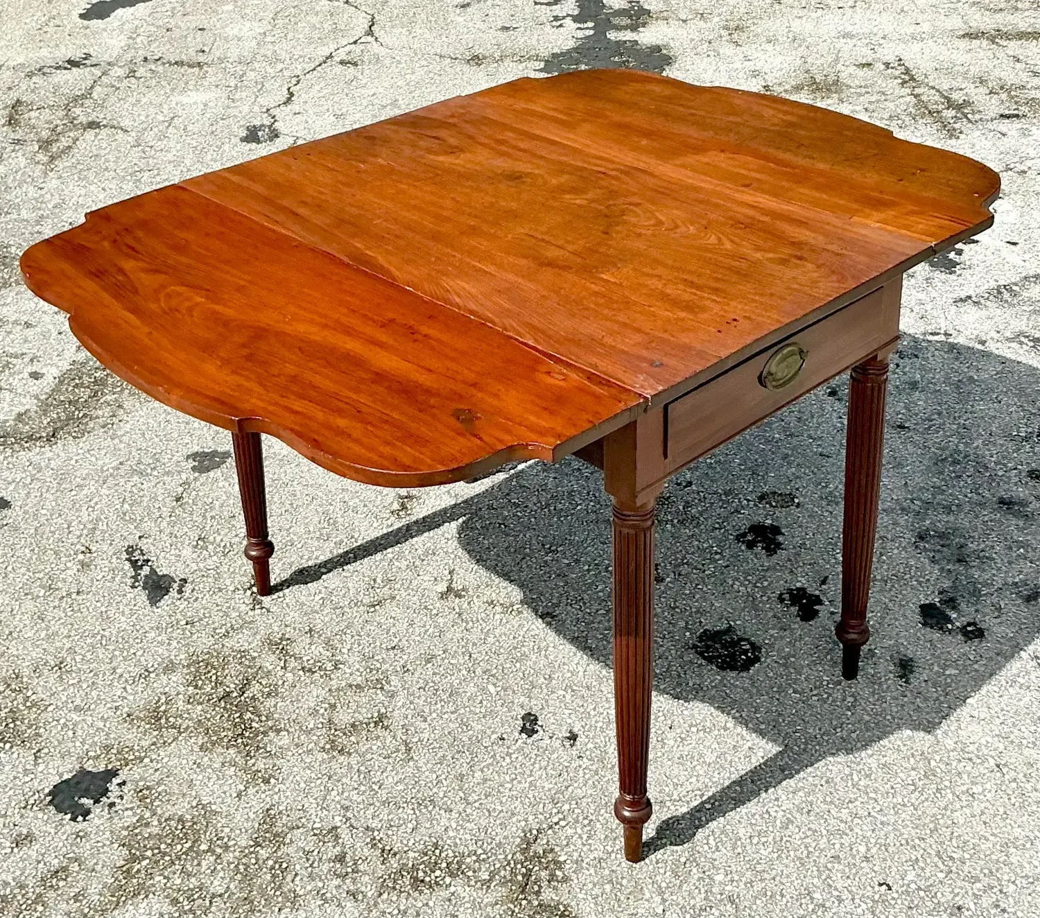 Vintage Regency Scalloped Dropped Leaf Table — additional photo 8