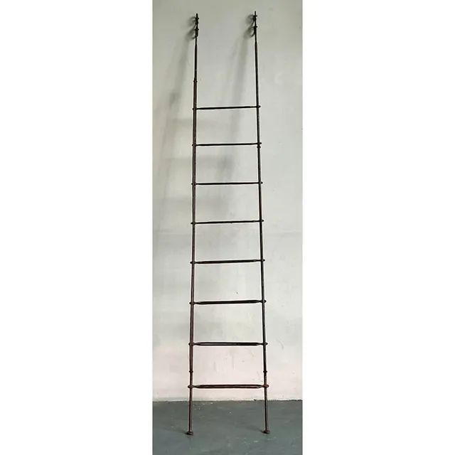 Vintage Regency Scroll Wrought Iron Decorative Ladder — additional photo 3