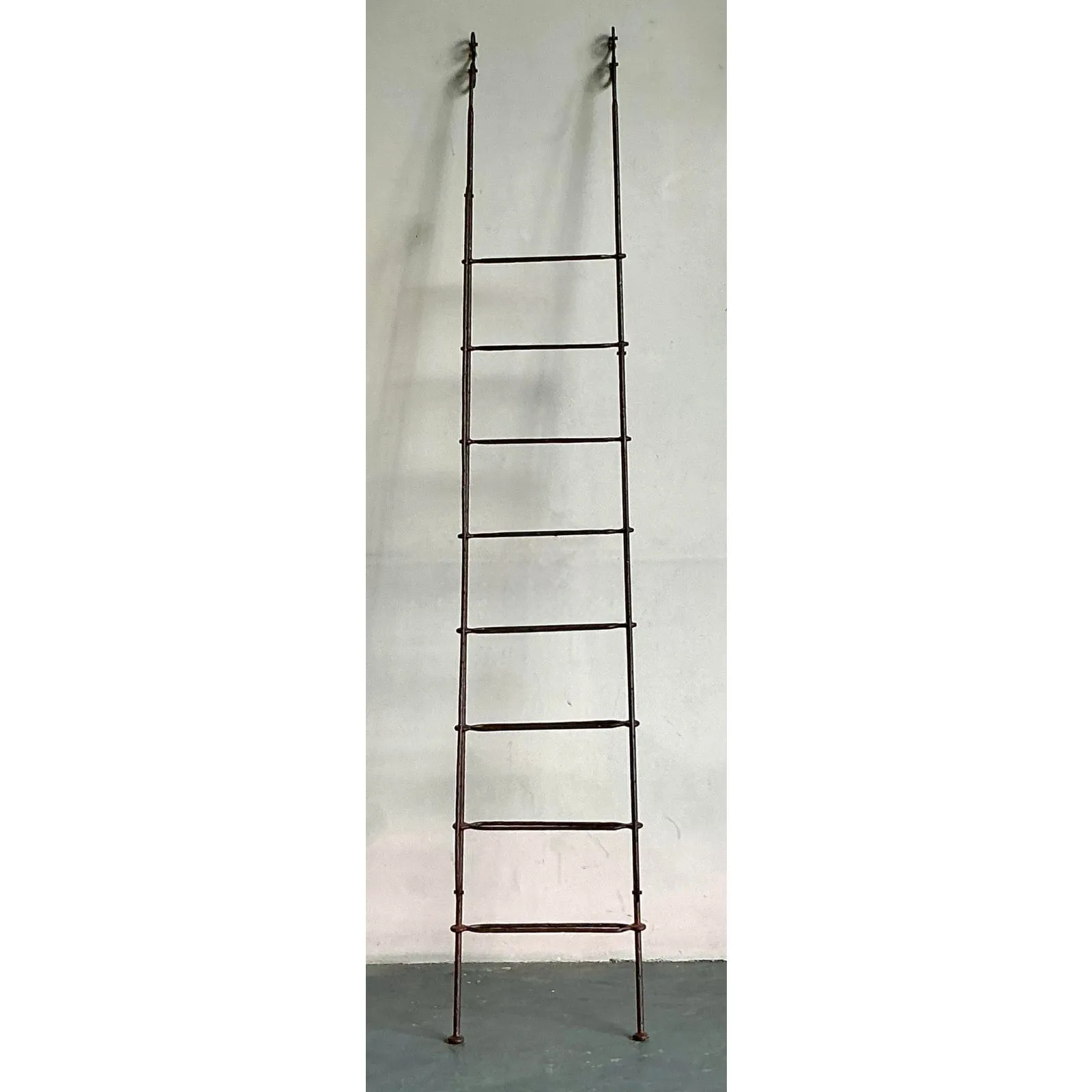 Vintage Regency Scroll Wrought Iron Decorative Ladder — additional photo 6