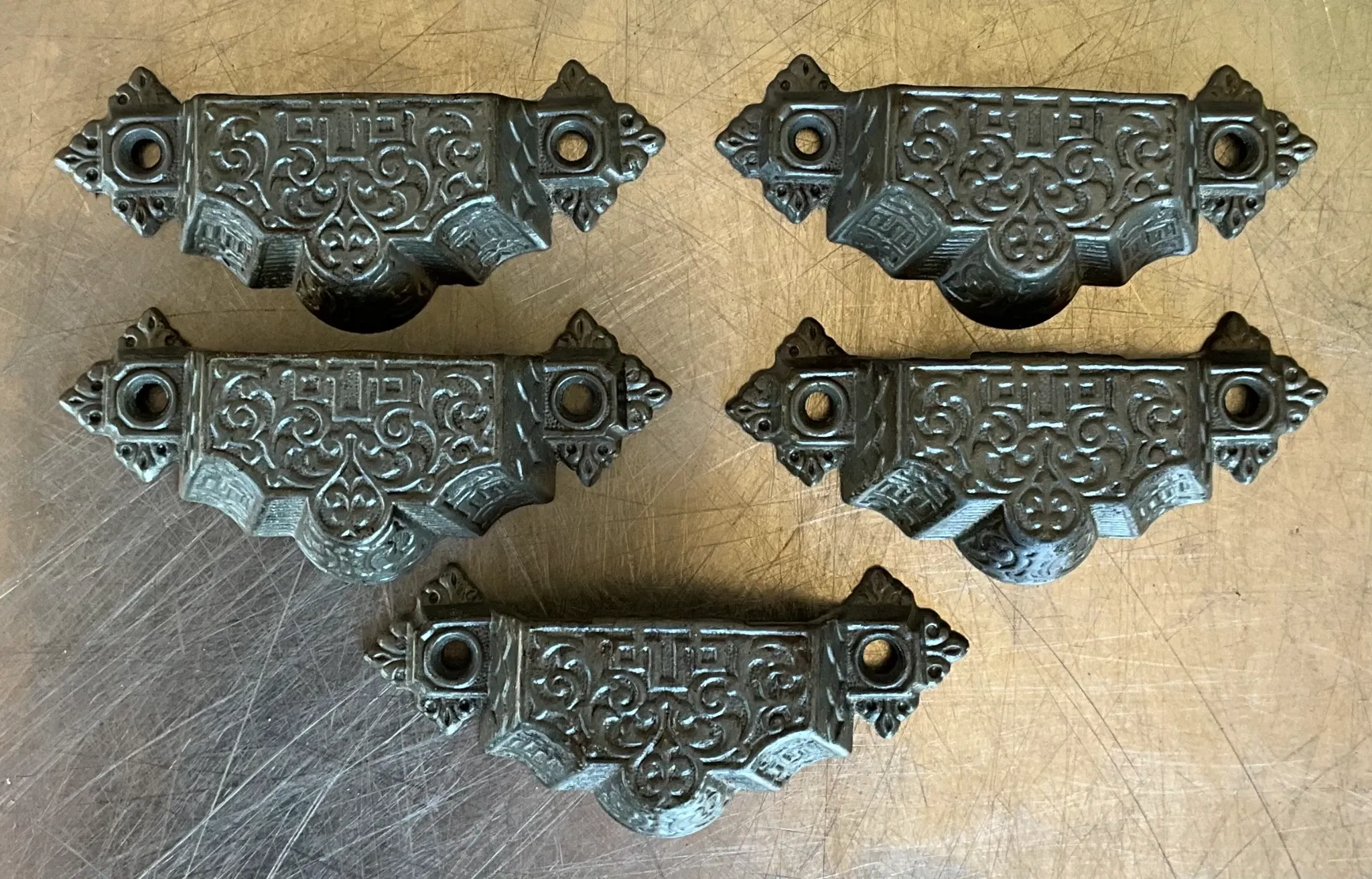 Vintage Regency Small Cast Iron Handle - Set of 5 — additional photo 3