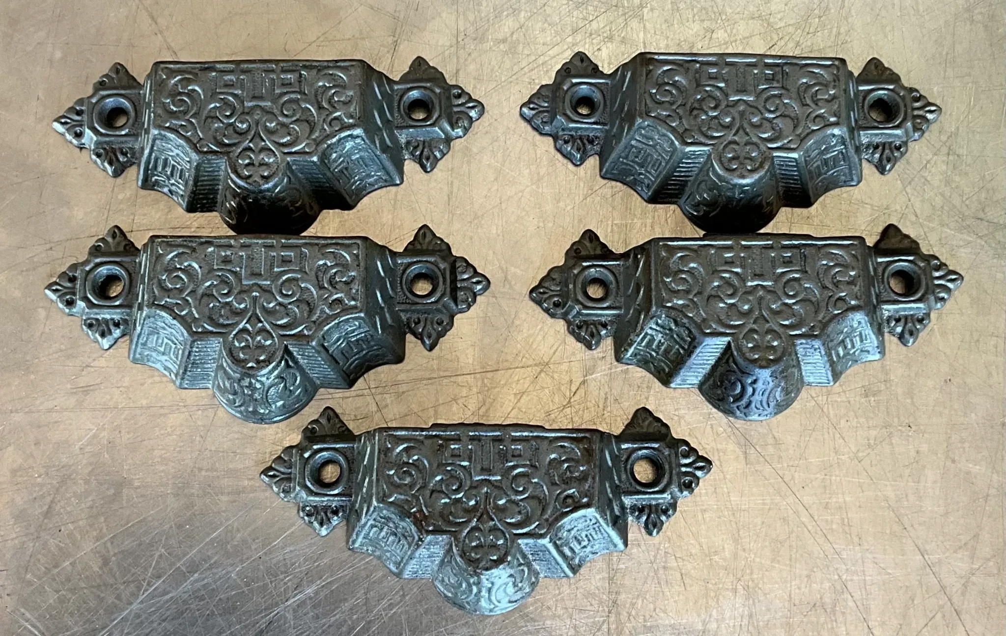Vintage Regency Small Cast Iron Handle - Set of 5 — additional photo 4