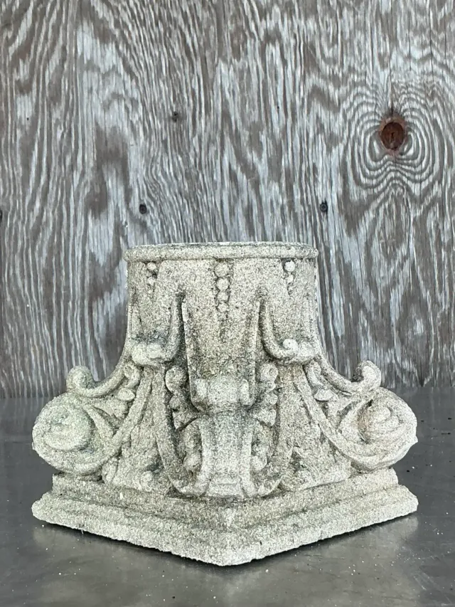 Vintage Regency Small Corinthian Column Base — additional photo 1