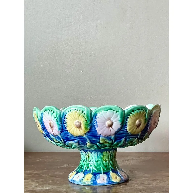 Vintage Regency Smith and Hill Footed Majolica Bowl — additional photo 2
