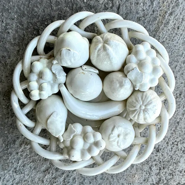 Vintage Regency Spanish Glazed Ceramic Fruit Bowl — additional photo 2