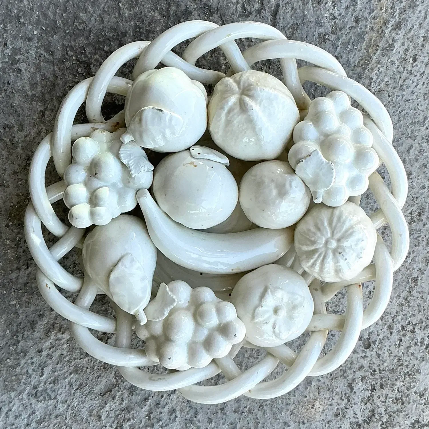 Vintage Regency Spanish Glazed Ceramic Fruit Bowl — additional photo 3