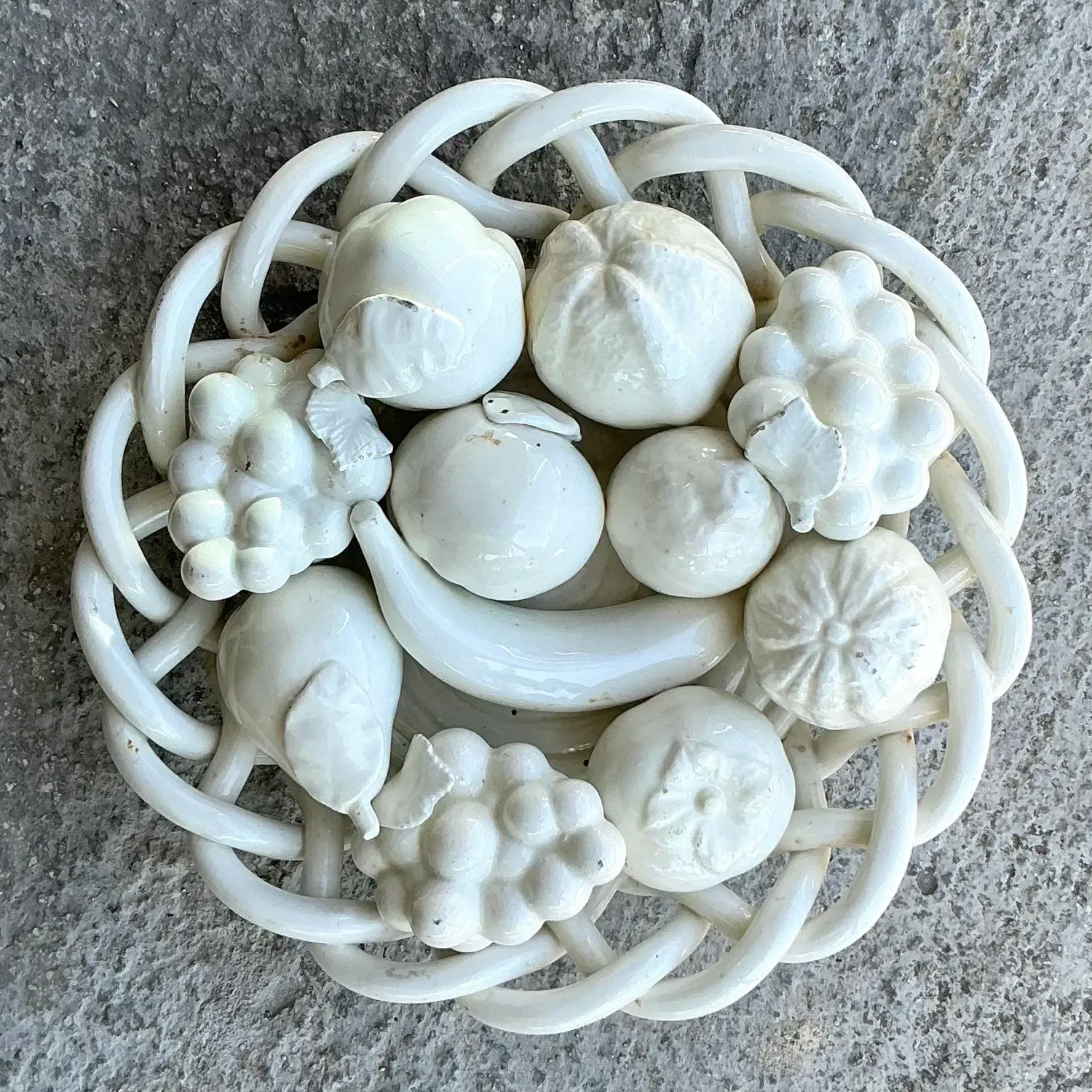 Vintage Regency Spanish Glazed Ceramic Fruit Bowl — additional photo 5