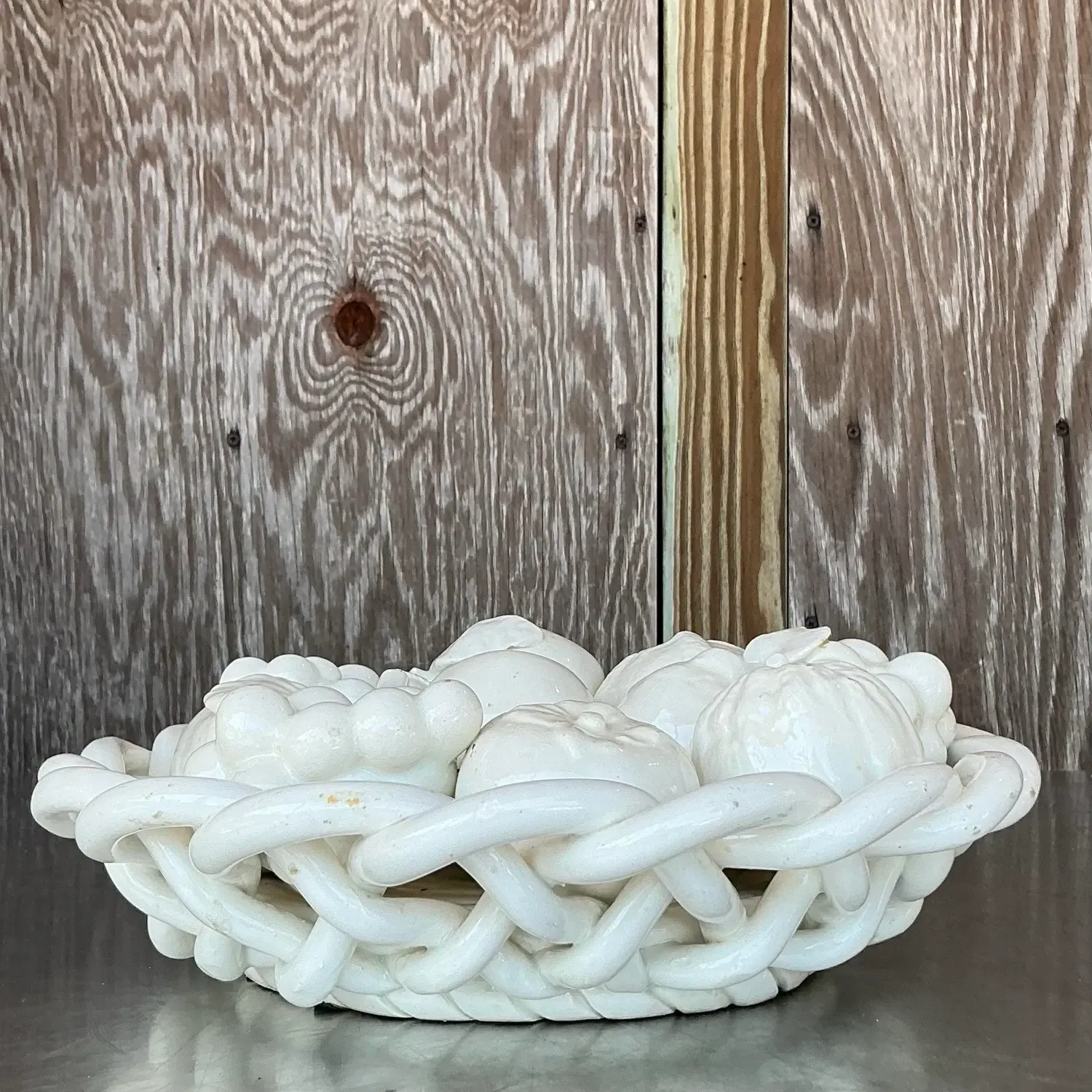 Vintage Regency Spanish Glazed Ceramic Fruit Bowl — additional photo 7