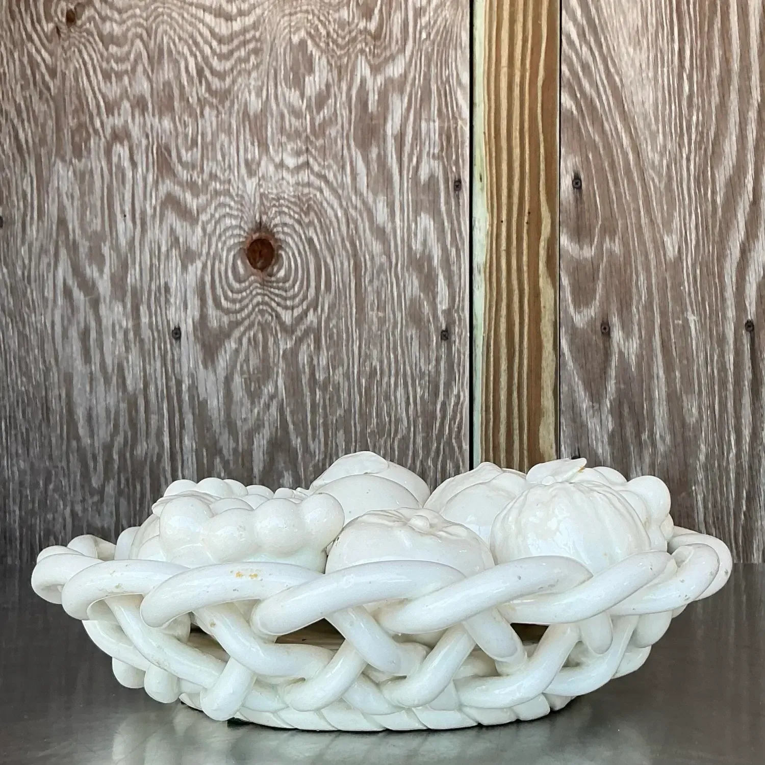 Vintage Regency Spanish Glazed Ceramic Fruit Bowl — additional photo 8