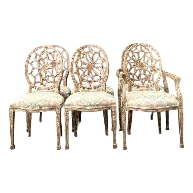 Vintage Regency Spider Web Dining Chairs - Set of 6 — additional photo 1