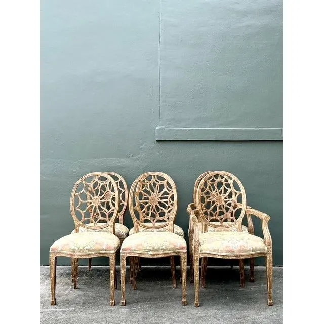 Vintage Regency Spider Web Dining Chairs - Set of 6 — additional photo 2
