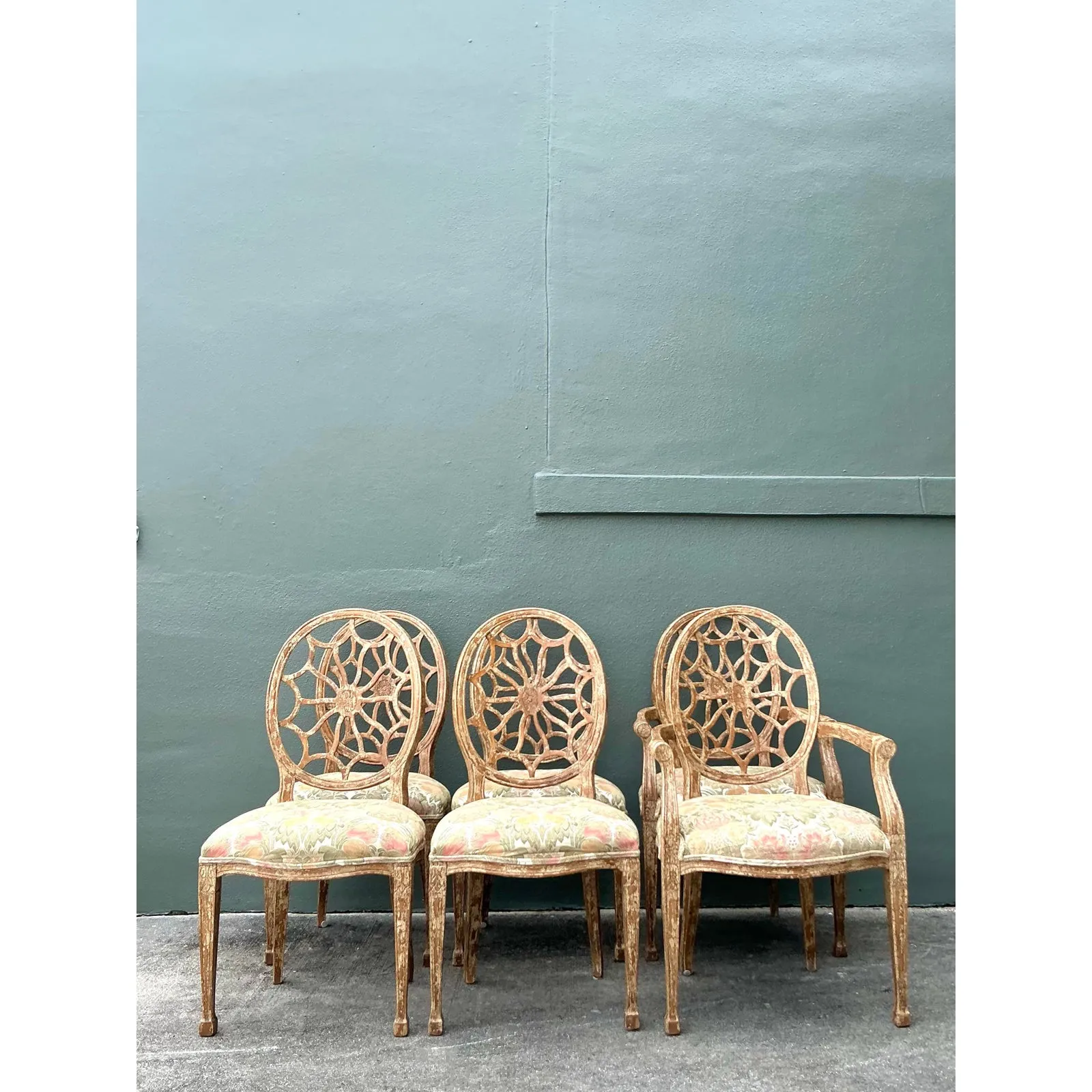 Vintage Regency Spider Web Dining Chairs - Set of 6 — additional photo 5