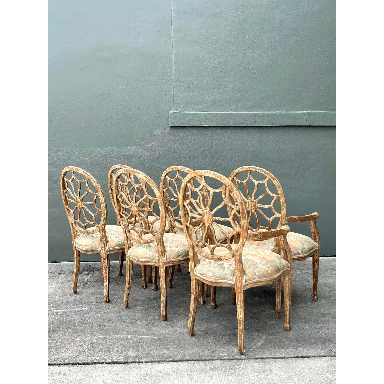 Vintage Regency Spider Web Dining Chairs - Set of 6 — additional photo 7