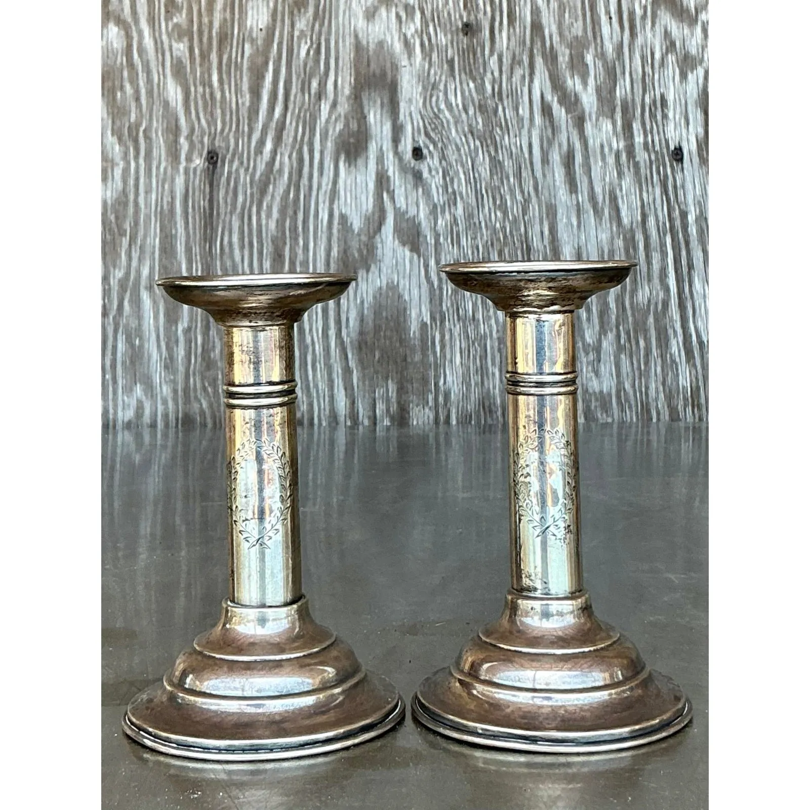 Vintage Regency Sterling Candlesticks - Set of 2