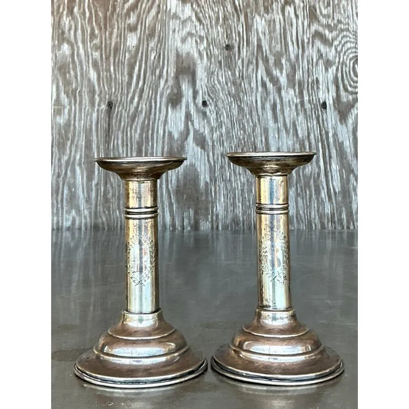 Vintage Regency Sterling Candlesticks - Set of 2 — additional photo 2
